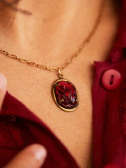 Holly Berry Necklace -Clothing Sales 2024 ACNK003RUB Ruby April Cornell Jewelry 3