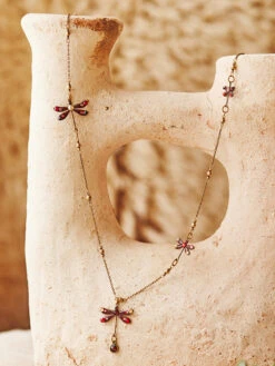 Crimson Dragonfly Necklace -Clothing Sales 2024 APCNK4527BUR RedMulti April Cornell Jewelry 1