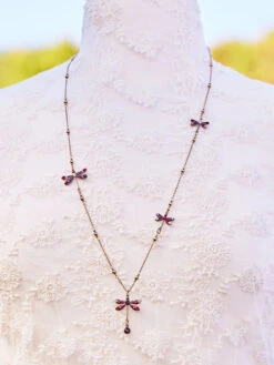 Crimson Dragonfly Necklace -Clothing Sales 2024 APCNK4527BUR RedMulti April Cornell Jewelry 4