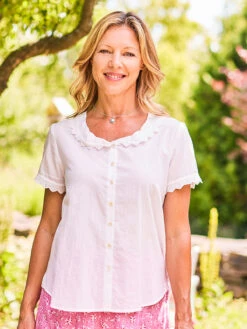 Amelia Blouse -Clothing Sales 2024 BLA5189M White April Cornell Blouse 1 1