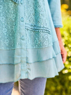 Nostalgia Blouse -Clothing Sales 2024 BLA5283R DeepAquamarine April Cornell Blouse 4