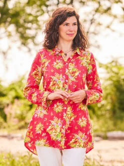 Bermuda Blouse -Clothing Sales 2024 BLA5417R DeepCoral April Cornell Blouse 1