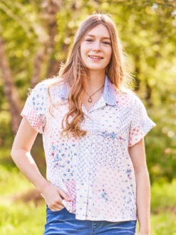 Becky's Remnant Blouse 7 Becky's Remnant Blouse -Clothing Sales 2024 BLA5529R WhiteBlue April Cornell Blouse 1