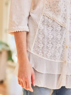 Nostalgia Blouse -Clothing Sales 2024 BLAA5283P White April Cornell Blouse 4