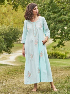 Getaway Caftan -Clothing Sales 2024 CFA5536M Aqua April Cornell Nightwear 1