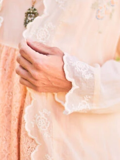 Ethereal Organdy Coverup -Clothing Sales 2024 CUA5035R Biscuit April Cornell Cover Up 4