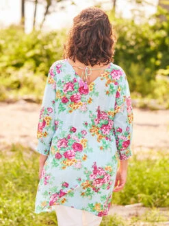 Francesca Drawstring Coverup -Clothing Sales 2024 CUA5525R Aqua April Cornell Cover Up 3