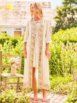 Rose Border Dressing Gown 10 Rose Border Dressing Gown -Clothing Sales 2024 DGA5535R Ecru April Cornell Dressing Gown 5