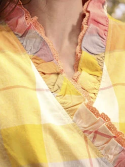 Sunrise Check Dressing Gown -Clothing Sales 2024 DGA5547R Sunrise April Cornell Dressing Gown 2