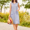 Farm Flower Sundress -Clothing Sales 2024 DRA5052R Periwinkle April Cornell Dress 1
