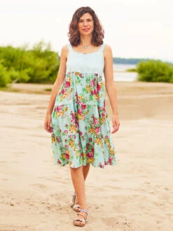 Francesca Crochet Sundress -Clothing Sales 2024 DRA5183R Aqua April Cornell Dress 1