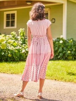 Maggie Patchwork Dress -Clothing Sales 2024 DRA5243R Salmon April Cornell Dress 3