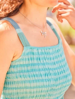 Seaside Stripe Dress -Clothing Sales 2024 DRA5278R Aqua April Cornell Dress 2