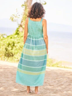 Seaside Stripe Dress -Clothing Sales 2024 DRA5278R Aqua April Cornell Dress 3