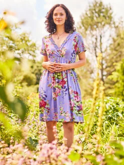 California Rose Short Jersey Dress