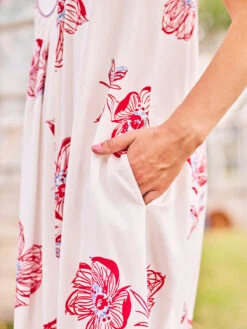Sketch Flower Sundress 7 Sketch Flower Sundress -Clothing Sales 2024 DRA5333R WhiteRed April Cornell Dress 4