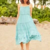 Flowerchild Dress -Clothing Sales 2024 DRA5364R Aqua April Cornell Dress 1