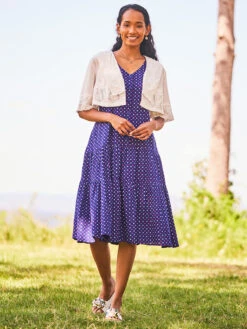 Ditsy Daisy Dropwaist Dress -Clothing Sales 2024 DRA5402R Cobalt April Cornell Dress 5