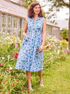 Blueberry Porch Dress -Clothing Sales 2024 DRA5543R WhiteBlue April Cornell Dress 1