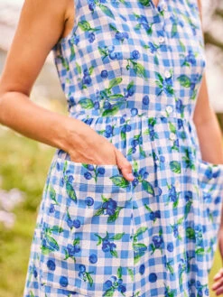 Blueberry Porch Dress -Clothing Sales 2024 DRA5543R WhiteBlue April Cornell Dress 4