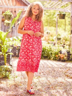Al Fresco Dress -Clothing Sales 2024 DRA5552R Red April Cornell Dress 1