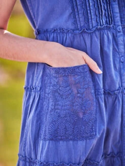 Sunwashed Prairie Dress -Clothing Sales 2024 DRA5883R Blue April Cornell Dress 4