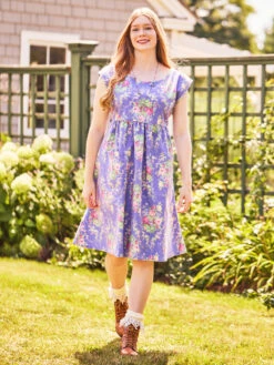 Springtime Rose Smock Dress -Clothing Sales 2024 DRA6830R DarkPeriwinkle April Cornell Dress 1