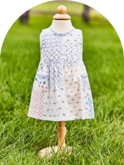 Becky's Remnant Baby Dress -Clothing Sales 2024 DRB5405R WhiteBlue April Cornell Dress 1