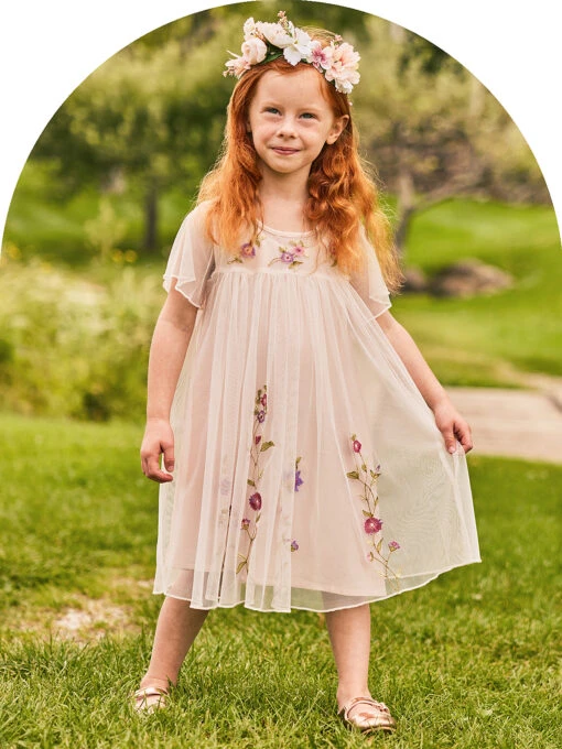 Princess Little Girls Dress 5 Princess Little Girls Dress -Clothing Sales 2024 DRK5393R Ecru April Cornell Dress 1