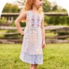 Becky's Remnant Little Girls Dress -Clothing Sales 2024 DRK5405R WhiteBlue April Cornell Dress 1