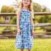 Blueberry Little Girls Dress -Clothing Sales 2024 DRK5428R BlueWhite April Cornell Dress 1