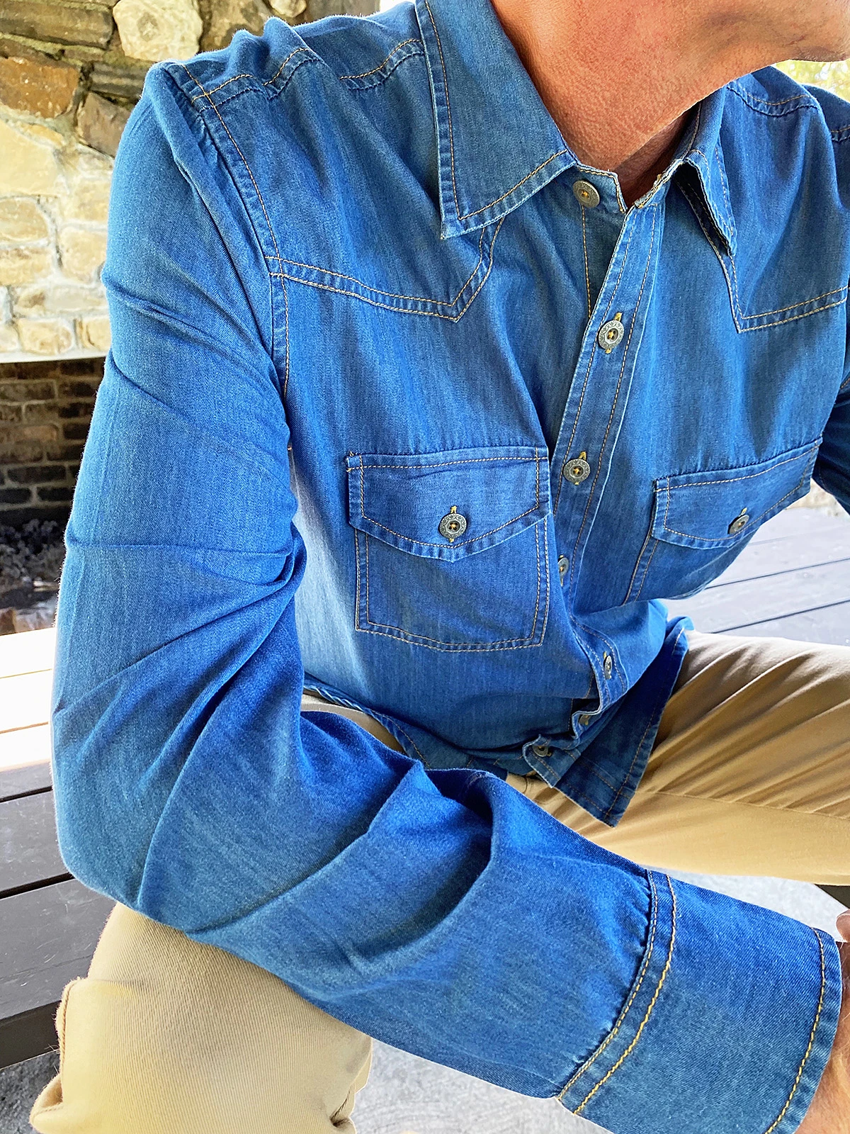 Washed Denim Work Shirt 4 Washed Denim Work Shirt - Image 2