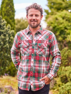 Holiday Flannel Shirt 7 Holiday Flannel Shirt -Clothing Sales 2024 LS123Q RedEcru April Cornell Shirt 1