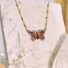 Monarch Butterfly Necklace 2 Monarch Butterfly Necklace -Clothing Sales 2024 NK4831AORA Multi April Cornell Jewelry 1