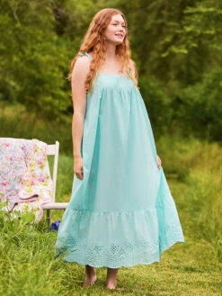 Emily's Eyelet Nighty -Clothing Sales 2024 NTA5501R LightAquamarine April Cornell Nightgown 1