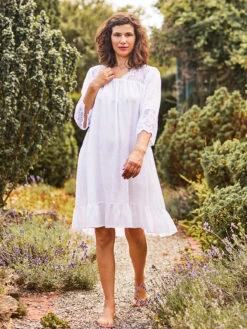 Beloved Short Nighty -Clothing Sales 2024 NTA5519R White April Cornell Nightgown 1