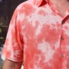 Coral Splash Tie Dye Shirt -Clothing Sales 2024 SH102R CoralWhite April Cornell Shirt 2