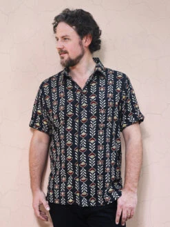 Night Vines Shirt -Clothing Sales 2024 SH121R BlackIndigo April Cornell Shirt 1