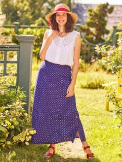Ditsy Daisy Skirt -Clothing Sales 2024 SKA5517R Cobalt April Cornell Skirt 4