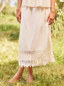 Savannah Lace Half Slip -Clothing Sales 2024 SLA5519L Ecru April Cornell Slip 1