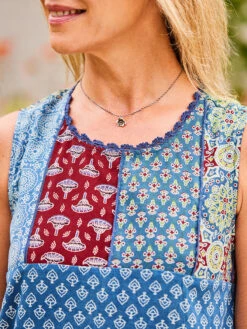 Mosaic Patchwork Tunic -Clothing Sales 2024 TNA5123R Indigo April Cornell Tunic 2