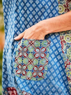 Mosaic Patchwork Tunic -Clothing Sales 2024 TNA5123R Indigo April Cornell Tunic 4