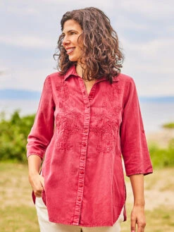 Provence Tunic -Clothing Sales 2024 TNA5143R CherryRed April Cornell Tunic 1
