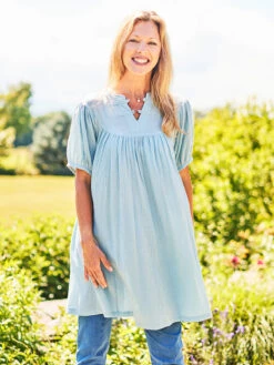 Bubble Tea Tunic -Clothing Sales 2024 TNA5201R VintageAqua April Cornell Tunic 1