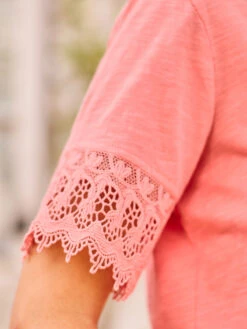 Lacey Short Sleeve T-Shirt 9 Lacey Short Sleeve T-Shirt -Clothing Sales 2024 TSA5070R CoralRose April Cornell T Shirt 2