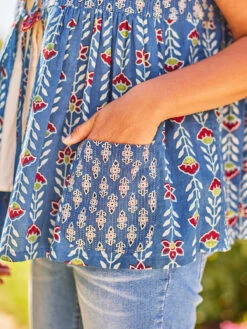 Rise Up Flower Vest -Clothing Sales 2024 VTA5127R BlueIndigo April Cornell Vest 4